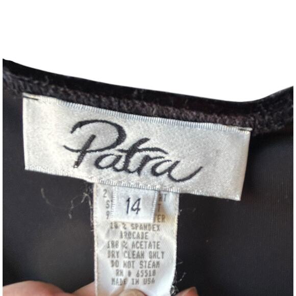 PATRA Velvet Maxi Dress Size 14 Black Floral Whimsygoth Y2K Stretch Made In USA - Picture 3 of 15